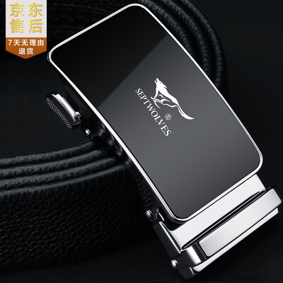 

Seven wolves belt mens automatic buckle layer leather belt business casual pants mens leather belt 7A719424000-08 black