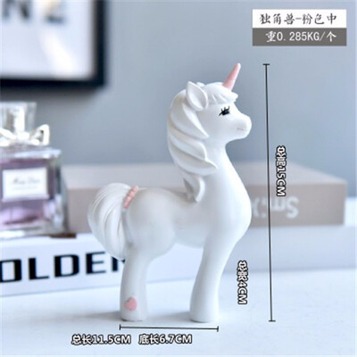

Creative Nordic INS Cartoon Unicorn Home decor handicrafts figurine Living Room Decoration ornaments Shooting Display Props
