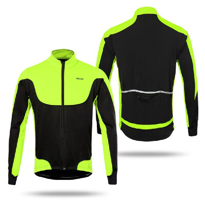 

Arsuxeo Mens Windproof Thermal Fleece Lined Winter Cycling Jacket Outdoor Sport Coat Riding Long Sleeve Jersey