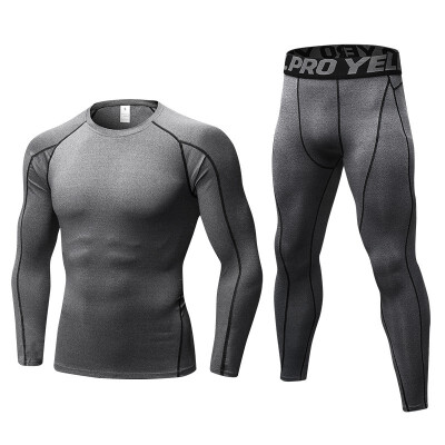 

New Compression Tracksuit Fitness Tight Sportswears Running Set T-shirt Leggings Men Gym Sport Suit