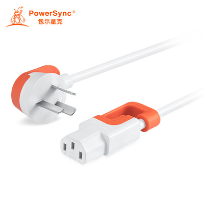 

Baoer Xingke 3 plug male to mother computer host display household appliances power cord 90 degree word tail white orange 10 meters 3PG-MP00001 MPPB9100