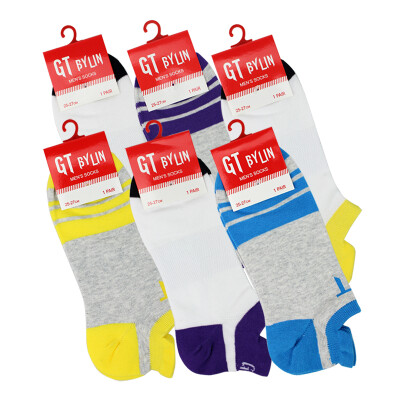 

[Jingdong Supermarket] LIN socks GT men's cotton socks fashion sports stripes elastic socks stockings 6 pairs of equipment