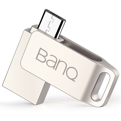 

banq T80 OTG mobile phone U disk 16G USB30 Micro USB dual interface high-speed rotating U disk mobile phone computer mini version of pearl silver