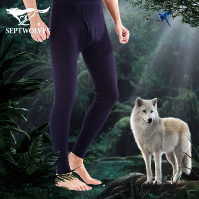 

Seven wolves Qiuyi Qiuku mens cotton thin section warm pants mens Qiuku single piece Slim warm pants 98753 light gray L