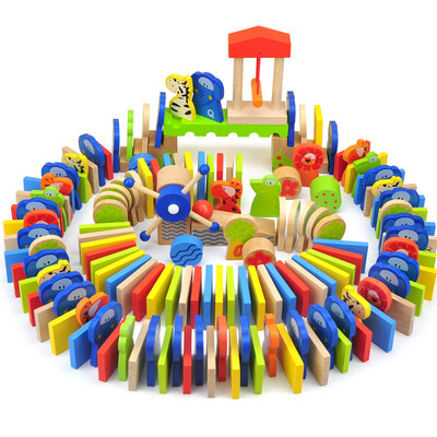 

Te Bo children (topbright) TAUNO animal building blocks 120 large particles fight pieces of wood toys wooden fight puzzle children's toys