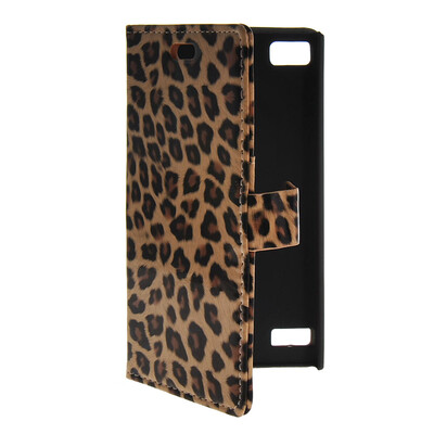 

MOONCASE Slim Leather Flip Wallet Card Pouch with Kickstand Shell Back ЧЕХОЛ ДЛЯ BlackBerry BB Z3 Leopard