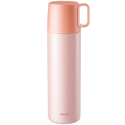 

RELEA mug 500ML male&female students creative portable stainless steel large capacity insulation cup freedom cherry powder