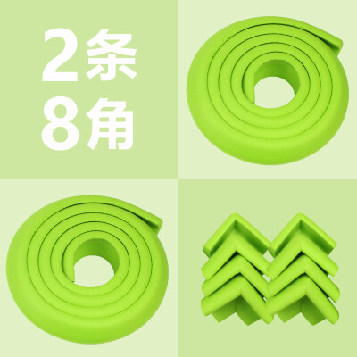 

2M2 Light Green Table Guard Strip Baby Safety Products Bar Corner Foam Bumper Collision Free 8 Corner Guards 3M Tape