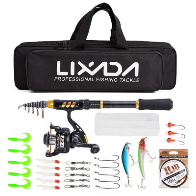 

Lixada Telescopic Fishing Rod And Reel Combo Full Kit Carbon Fiber Fishing Rod Pole Spinning Fishing Reel Fishing Tackle Carri