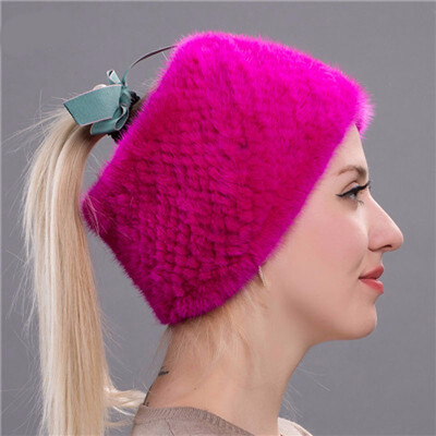 

New quality Winter New Mink Scarf Women Real Mink Fur Hat Knitted Mink Fur Headband Muffler Ring Russian Elastic Neckerchief