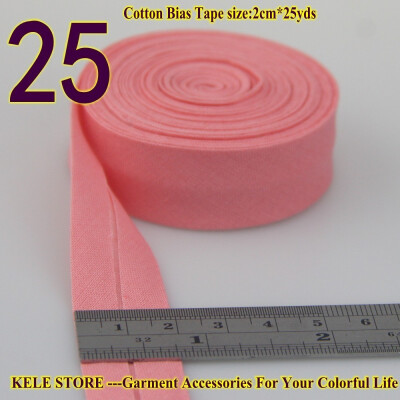 

Cotton bias tape bias binding fold tape size 20mm2cm 34" 25yds various color solid color DIY handmade sewing material