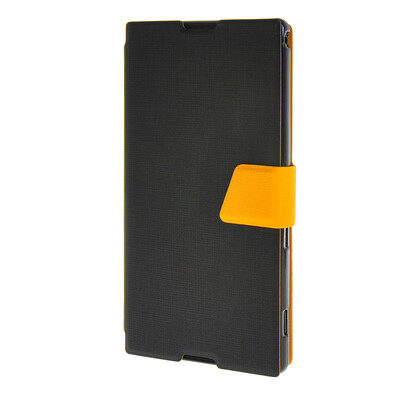 

MOONCASE Xperia T2 , Leather Flip Bracket Back Case Cover for Sony Xperia T2 Black Yellow