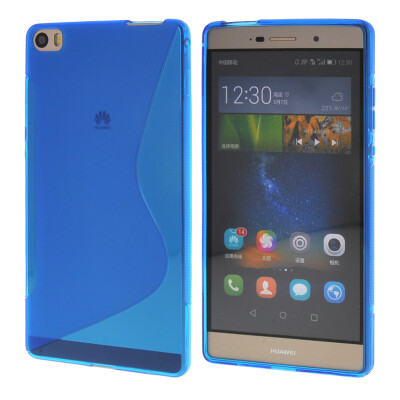 

MOONCASE Huawei P8 Max Case  - Line Flexible Durable Silicone Gel TPU Skin Slim Case Cover for Huawei Ascend P8 Max Blue