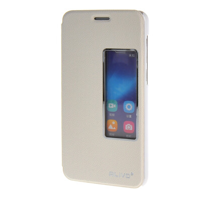 

MOONCASE Huawei Honor 6 чехол Тонкий окна Посмотреть Design Флип кожаный чехол Кронштейн крышки Вернуться Белый