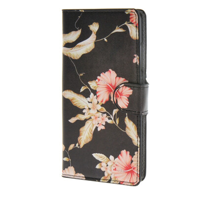 

MOONCASE Flower style Leather Side Flip Wallet Card Slot Stand Pouch Case Cover for Huawei Ascend P8 Lite / a01