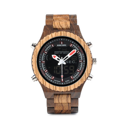 

BOBO BIRD wooden creative watch dual time display P02