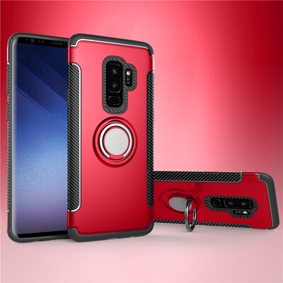 

Fecoprior Back Cover For Samsung Galaxy S9 Plus Case Car Holder Stand Hard PC Silicon Ring Suction Bracket Celulars
