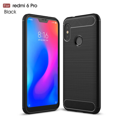 

Goowiiz Phone Case For Xiaomi Redmi 66A6 ProMi A2 Lite Fashion Slim Carbon Fiber TPU Soft Silicone Prevent falling