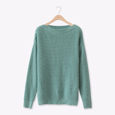 

autumn fall sweater for women hollow out pullover top female knitted sweaters loose slash neck hot offers with free shipping