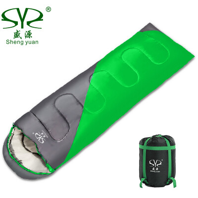 

Shengyuan sleeping bag adult outdoor season thickening travel camping warm warm dirty lunch break sleeping bag 1kg green