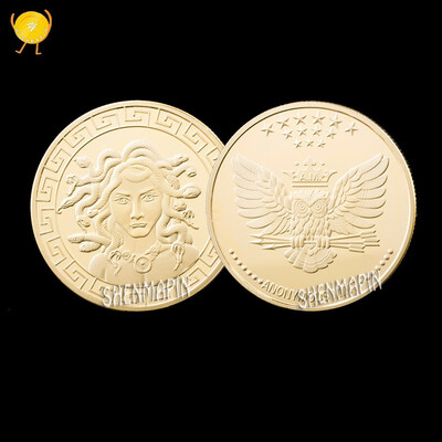 

European&American snake beauty commemorative coin owl challenge gold-plated silver exquisite lucky animal coins collectibles