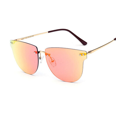 

FEIDU 2016 Fashion Integrated Alloy Rimless Sunglasses Women Men Brand Designer Flat Mirror Sun Glasses For Women Oculos De Sol