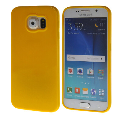 

MOONCASE Jelly color Soft Flexible Silicone Gel TPU Skin Shell Back Case Cover for Samsung Galaxy S6 Yellow 1