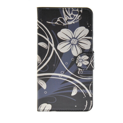 

MOONCASE Flower style Leather Side Flip Wallet Card Slot Stand Pouch Case Cover for Samsung Galaxy E7