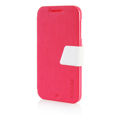 

MOONCASE Leather Side Flip Pouch Stand Ultra Slim Shell Back ЧЕХОЛ ДЛЯ HTC Desire D510 Hot pink