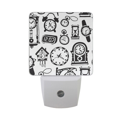 

ALAZA LED Night Light With Smart Dusk To Dawn SensorPocket Watch Antique Map Plug In Night Light