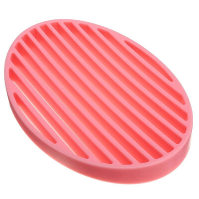 

UpperX Practical Fashion Silicone Home Bathroom Flexible Soap Dish Plate Soap Holder Soapbox red