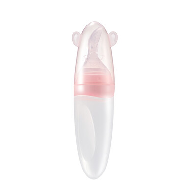 

KAKALEER BPA Free Leak-proof Baby Food feeding bottle Dispensing Spoon Squeeze Bottle Silicone Rice paste bottle MT-3002
