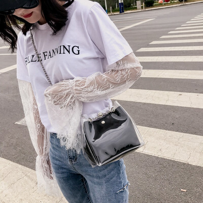 

Mini Ladies Bag Transparent Handbag Shoulder Bag Clutch Candy Colors Teenage Girls Crossbody New Bags