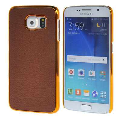 

MOONCASE Litchi Skin золото Chrome Hard Back чехол для Cover Samsung Galaxy S6 браун