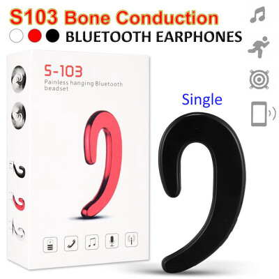 

Free Shipping S103 Sport Wireless Bluetooth Earphones S-103 Stereo Headsets Bone Conduction Headphones No earplugs Ear Hooks w Mic