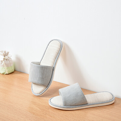 

Baicaoyuan couple models four seasons slippers home soft bottom wooden floor silent indoor slippers cotton slippers mens gray 41-42