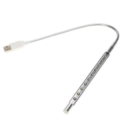 

New Portable Desk Lamp Flexible Ultra Bright Mini 10 LED USB Light Computer Lamp for PC Laptop Notebook USB Power Supply