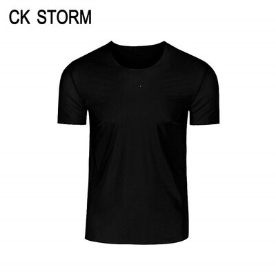

Ice cotton mens T-shirt sports leisure short-sleeved round collar loose simple youth trend pure color half-sleeved T-shirts