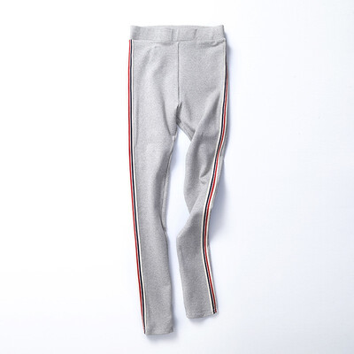 

women pencil pants cotton leggings spring elastic side stripe pencil pant