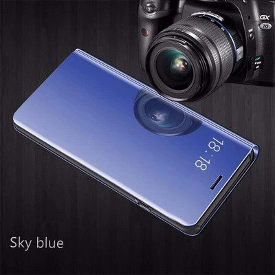 

Goowiiz Phone Case For Samsung Galaxy A5 2018A7 2018Note 8 Luxury Slim Mirror Flip Shell Stand Leather Smart Cover