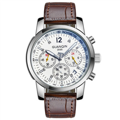 

GUANQIN 2018 men watch business quartz watch waterproof sports gold watch top brand luxury leather watch