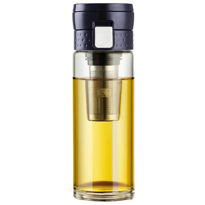 

[Jingdong supermarket] green beads lvzhu 400ml thick anti-hot anti-dripping tropical tea transparent tea office bubble tea B668 dark blue