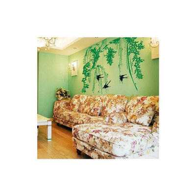 

Творческий 1PC Зеленые Отрасль летать ласточки Home Decor наклейки на стены стикера искусства