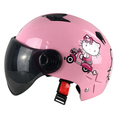 

Daide electric helmet mens universal four seasons electric bicycle helmet female half helmet light motorcycle helmet battery car helmet code bright powder motorcycle cat