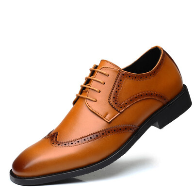 

JUQI Business Men Oxford Genuine Leather Shoes
