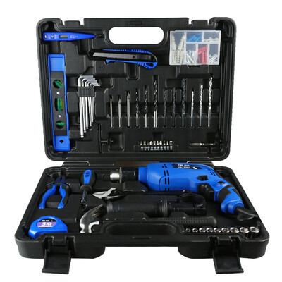 

RAYENR electric drill impact drill 600W hand drill hardware electric tools 78 pieces electrician repair home decoration multi-function toolbox household electric drill tool set NR9502