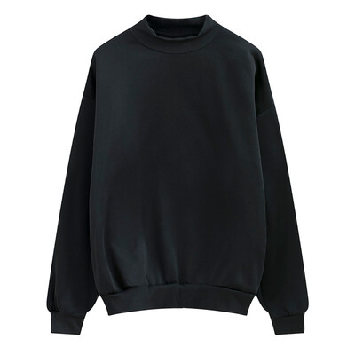 

Winter shirt half-high collar student solid color loose fleece thickening pullover sweater
