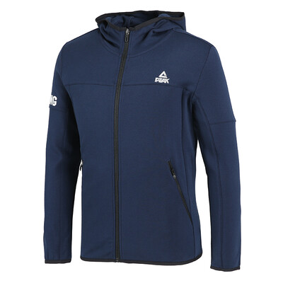 

PEAK mens autumn&winter new hooded open chest sweater fashion comfortable sports jacket DF683031 dark blue XL code