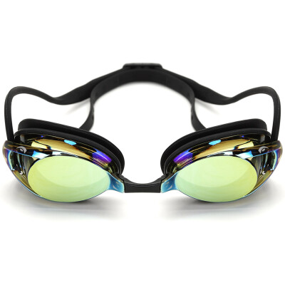 

Pu'andi (puandy) goggles waterproof anti-fog men and women big box flat light swimming glasses 6001 tea green imitation gold