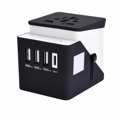 

International Travel Adapter with 24A 3 USB Type C Charger Universal AC Socket Wall Outlet Plugs for European UK